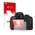 Vorderseite einer Produktverpackung mit dem Markenlogo upscreen. Daneben ist das Gerät Canon EOS 1200D mit dem zugehörigen Dis