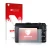 Vorderseite einer Produktverpackung mit dem Markenlogo upscreen. Daneben ist das Gerät Canon EOS M3 mit dem zugehörigen Displa