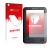 Vorderseite einer Produktverpackung mit dem Markenlogo upscreen. Daneben ist das Gerät Amazon Kindle 3 mit dem zugehörigen Dis
