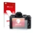 Vorderseite einer Produktverpackung mit dem Markenlogo upscreen. Daneben ist das Gerät Canon EOS M5 mit dem zugehörigen Displa