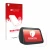 Vorderseite einer Produktverpackung mit dem Markenlogo upscreen. Daneben ist das Gerät Amazon Echo Show 5 (3. Gen.) mit dem zu