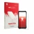 Vorderseite einer Produktverpackung mit dem Markenlogo upscreen. Daneben ist das Gerät Doogee S300 Pro mit dem zugehörigen Dis
