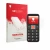 Vorderseite einer Produktverpackung mit dem Markenlogo upscreen. Daneben ist das Gerät Easyfone Prime A5 mit dem zugehörigen D