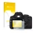 Vorderseite einer Produktverpackung mit dem Markenlogo upscreen. Daneben ist das Gerät Canon EOS 400D mit dem zugehörigen Disp
