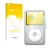 Vorderseite einer Produktverpackung mit dem Markenlogo upscreen. Daneben ist das Gerät Apple iPod Classic (6. Gen.) mit dem zu