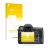 Vorderseite einer Produktverpackung mit dem Markenlogo upscreen. Daneben ist das Gerät Nikon D7200 mit dem zugehörigen Display
