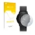 Vorderseite einer Produktverpackung mit dem Markenlogo upscreen. Daneben ist das Gerät Pebble Time Round mit dem zugehörigen D