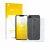 Vorderseite einer Produktverpackung mit dem Markenlogo upscreen. Daneben ist das Gerät Apple iPhone 17e (Display+Rückseite) mi