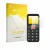 Vorderseite einer Produktverpackung mit dem Markenlogo upscreen. Daneben ist das Gerät Easyfone Prime A5 mit dem zugehörigen D