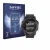 Vorderseite einer Produktverpackung mit dem Markenlogo Savvies. Daneben ist das Gerät Garmin Tactix Charlie mit dem zugehörige