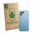 Vorderseite einer Produktverpackung mit dem Markenlogo ScreenLeaf. Daneben ist das Gerät Fairphone 5 (NUR Kameraschutz) mit de