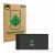 Vorderseite einer Produktverpackung mit dem Markenlogo ScreenLeaf. Daneben ist das Gerät Shelly Wall Display X2 mit dem zugehö