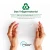 Informationen über das recycelte Trägermaterial, welches zu 100% aus recycletem PCR PET besteht. Unten ist das Logo der 